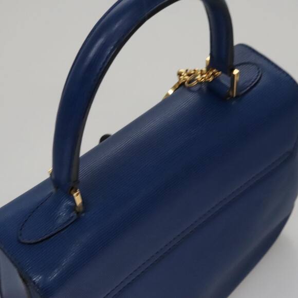 CELINE Hand Bag Leather Blue Gold - Picture 6 of 13